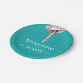 かわいいターコイズバレリナフェアリーツチュダンスポイント ペーパープレート (アングル)