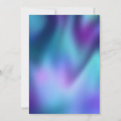 かわいいターコイズパープルの偽グリッターのモノグラム 招待状 (裏面)