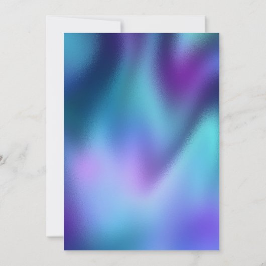 かわいいターコイズパープルフェイクグリッタークリスマス 招待状 (裏面)