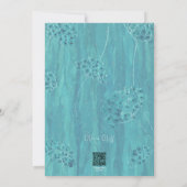 かわいいターコイズフラワーズブライダルシャワー 招待状 (裏面)