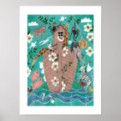 かわいいターコイズブルーの子供たち ノアの箱舟の子供たち ポスター (正面)