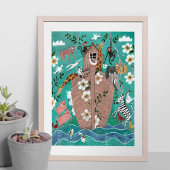 かわいいターコイズブルーの子供たち ノアの箱舟の子供たち ポスター