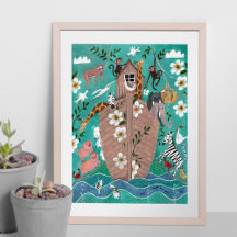 かわいいターコイズブルーの子供のノアの箱舟