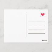 かわいいターコイズブルー感謝を込めてラテコーヒーありがとう ポストカード (裏面)