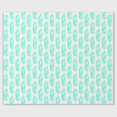 かわいいターコイズユニコーンパターンマジカル ラッピングペーパー (フラット)