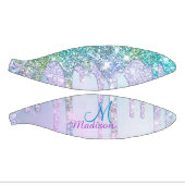 かわいいターコイズユニコーンレインボーグリッタードリップ ミニバスケットボール (パネル)