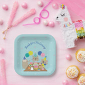 かわいいターコイズ水彩パーティー動物誕生日P ペーパープレート (パーティー)