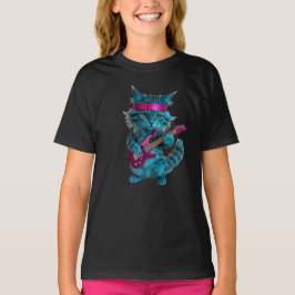 かわいいターコイズ猫のキッズTシャツ Tシャツ