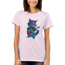 かわいいターコイズ猫Tシャツ