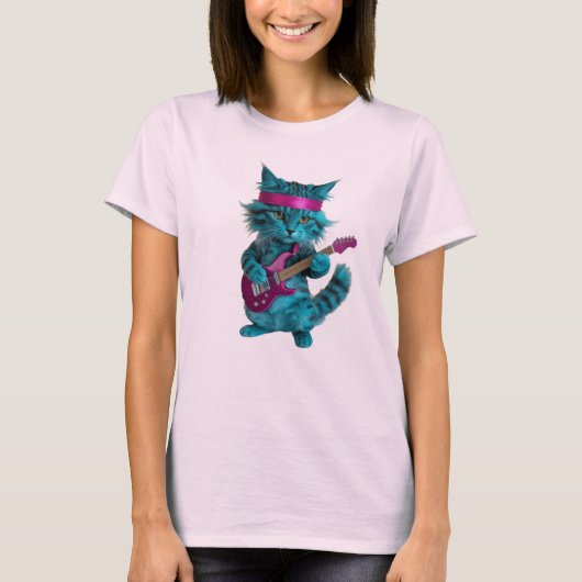 かわいいターコイズ猫Tシャツ Tシャツ (正面)