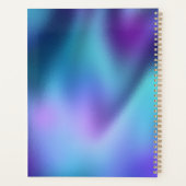 かわいいターコイズ紫フェイクグリッターモノグラム プランナー手帳 (裏面)