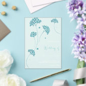 かわいいターコイズ結婚の花 アクリル招待状 (インサイチュ (ウェディング))