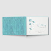 かわいいターコイズ結婚の花 ゲストブック (全面)