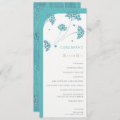 かわいいターコイズ結婚の花 プログラム (正面/裏面)