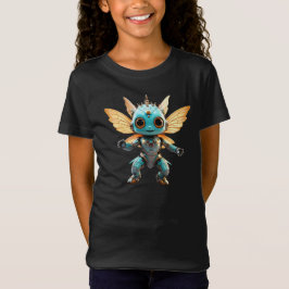 かわいいターコイズ色のダンシングロボット・ピクシー Tシャツ