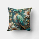 かわいいターコイズ鳥 クッション (裏面)