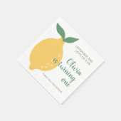 かわいいターニングワンイエローレモン1st誕生日 スタンダードカクテルナプキン (角)