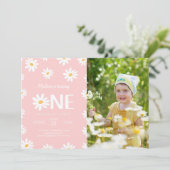 かわいいダイシーの1歳誕生日写真 招待状 (スタンド正面)