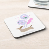 かわいいダシュントウィーナードッグラバーピンク コースター (左側)