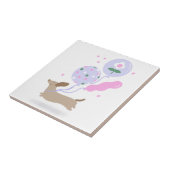 かわいいダシュントウィーナードッグラバーピンク タイル (側面)