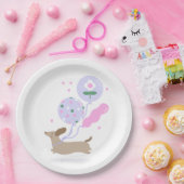 かわいいダシュントウィーナードッグラバーピンク ペーパープレート (パーティー)