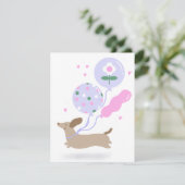 かわいいダシュントウィーナードッグラバーピンク 出欠カード (スタンド正面)