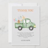 かわいいダスキーグリーンのあらゆる年齢の誕生日パーティー サンキューカード (正面)