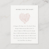 かわいいダスキー赤面フローラハート本ベイビーシャワー エンクロージャーカード (正面)