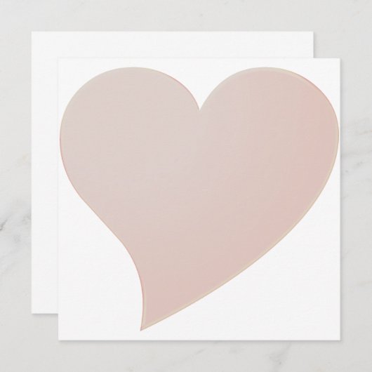 かわいいダスティピンクの大きなハートバレンタインデーのカード (正面/裏面)