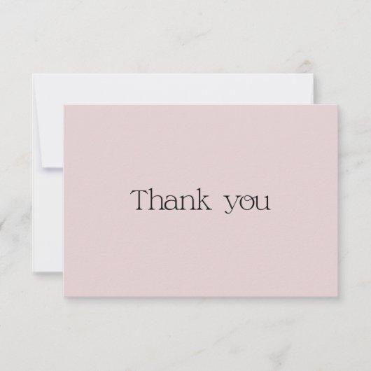 かわいいダスティピンクタイポグラフィスワッシュサンキューカード サンキューカード (正面)