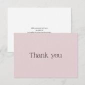 かわいいダスティピンクタイポグラフィスワッシュサンキューカード サンキューカード (正面/裏面)