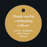 かわいいダスティーイエローベビーシャワーカスタムサンキュー フェイバータグ<br><div class="desc">モダンかわいいダスティーイエローベビーシャワーカスタムネームサンキューギフトタグ</div>