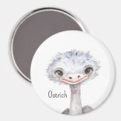 かわいいダチョウの動物 マグネット (正面/裏面)