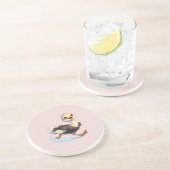 かわいいダチョウの幸せな冒険イラスト コースター (側面)