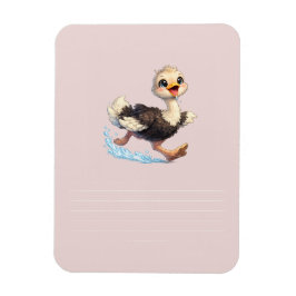 かわいいダチョウの幸せな冒険イラスト マグネット