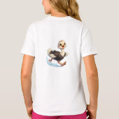 かわいいダチョウの幸せな冒険イラスト Tシャツ (裏面)