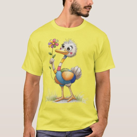 かわいいダチョウ Tシャツ (正面)