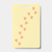 かわいいダックが本を持って黄色の図書館の廊下を歩くパス バッジ (裏面)