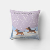 かわいいダックスノースウドッグドキシークリスマスフェスティバル クッション (正面)