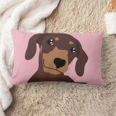 かわいいダックスフントのダックスフントの枕クッション ランバークッション (ブランケット)