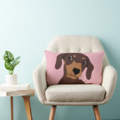 かわいいダックスフントのダックスフントの枕クッション ランバークッション (椅子)