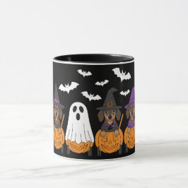 かわいいダックスフントのハロウィンパーティー マグカップ