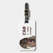 かわいいダックスフントの荷物のラベル ラゲッジタグ (正面縦)