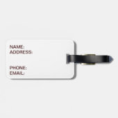 かわいいダックスフントの荷物のラベル ラゲッジタグ (裏面横)