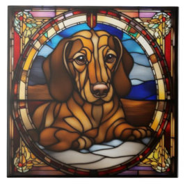 かわいいダックスフントの装飾用セラミックタイル タイル