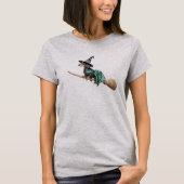 かわいいダックスフントの魔女 Tシャツ (正面)