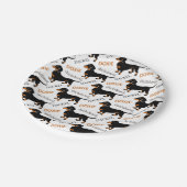 かわいいダックスフントのDoxie犬パターン ペーパープレート (アングル)