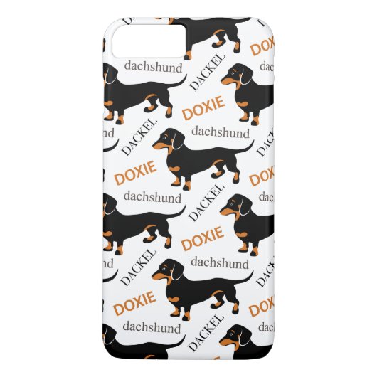 かわいいダックスフントのDoxie犬パターン Case-Mate iPhoneケース (裏面)