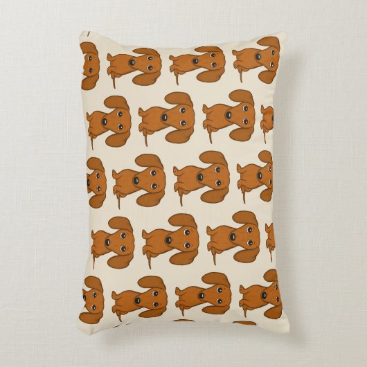 かわいいダックスフントパターン アクセントクッション (正面(垂直))