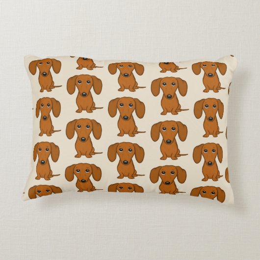かわいいダックスフントパターン アクセントクッション (裏面)